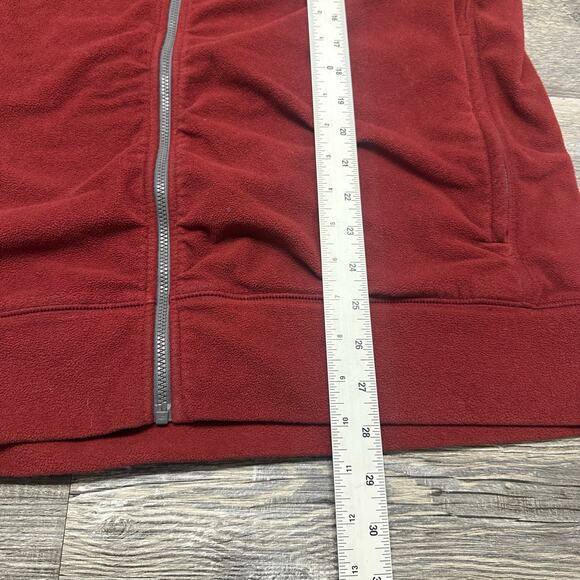 Nike Therma Fit Gray Red Mens XL Full Zip Swoosh Embroidered Color Block Hoodie - Picture 7 of 8